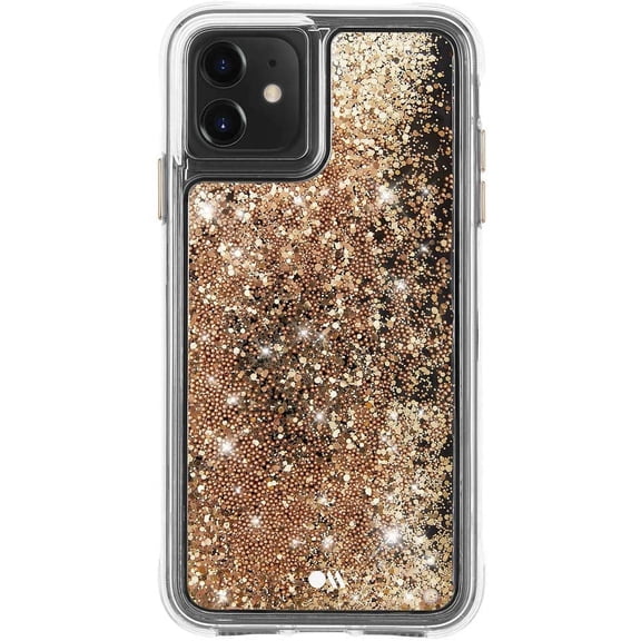 Case-Mate - Waterfall - Glitter Case for iPhone 11 - Snow Globe Effect - 10 ft Drop Protection - 6.1 inch - Gold