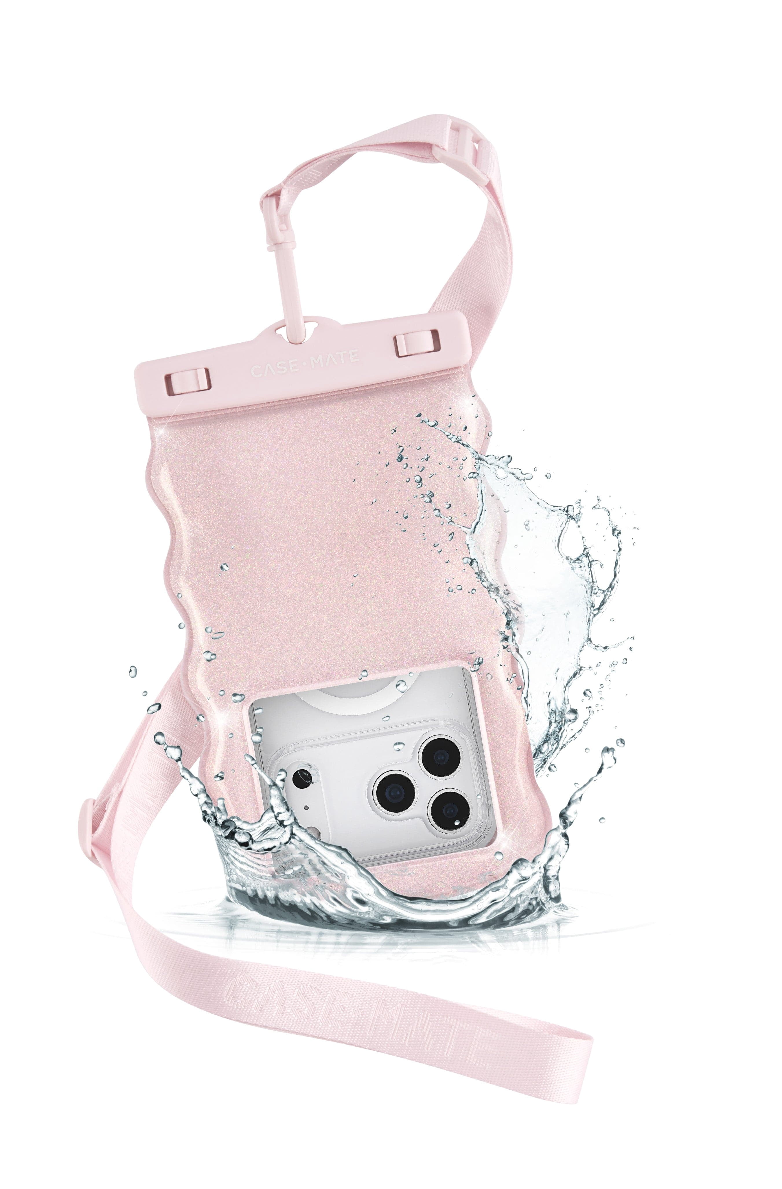 Case-Mate Wavy Waterproof Floating Pouch - Ballet Pink Twinkle
