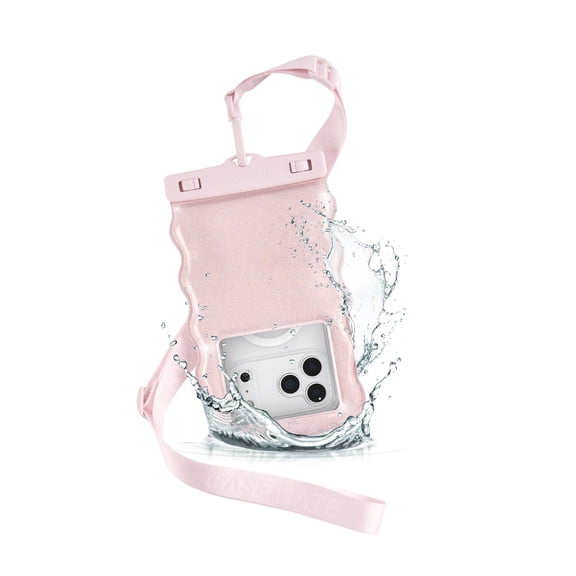 Case-Mate Wavy Waterproof Floating Pouch - Ballet Pink Twinkle