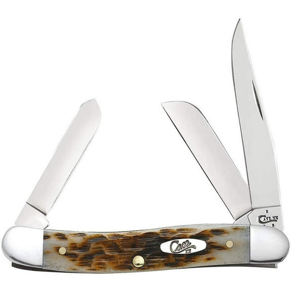 Case Medium Amber Bone SS Stockman Pocket Knife
