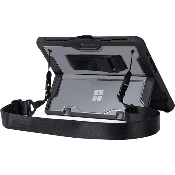 Case for Microsoft Surface Pro 11 Pro 10 Pro 9 13 inch with Shoulder Strap, Hand Strap, Stylus Pen Holder, Rugged, Shock-Absorbing and Drop-Resistant, Compatible Keyboard Cover