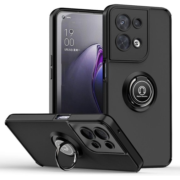 Case for Moto Edge 50 Neo,Slim Military Grade Car Holder Shockproof Anti-Drop Built-in Ring Holder Magnetic Kickstand Protection Phone Case for Motorola Moto Edge 50 Neo/Moto S50 5G (Black)