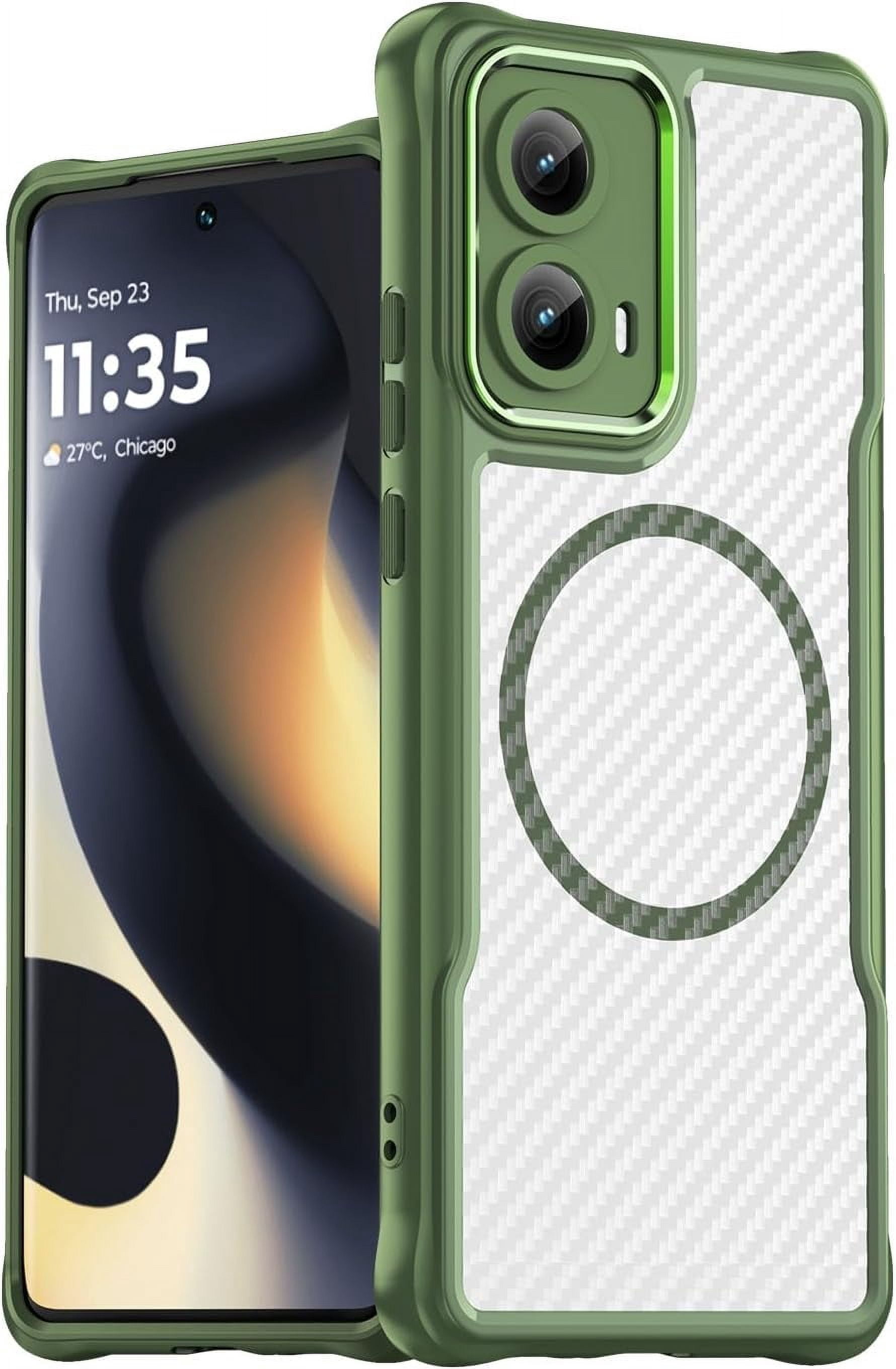View of Case for Moto Edge 5G 2024,Full-Body Rugged Carbon Fibre Protective ...