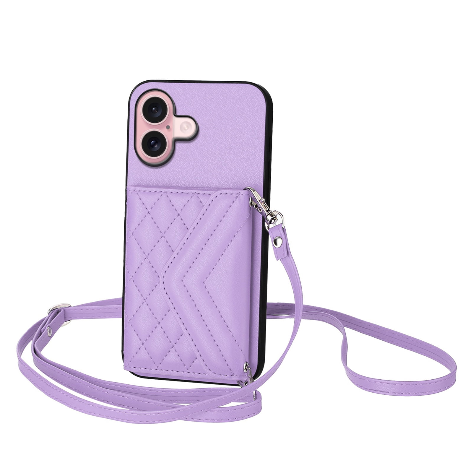 Case for Moto G Play 2024 4G Crossbody wallet cover, with card holder, leather material, equipped with a long shoulder strap, shockproof flip-top phone case
