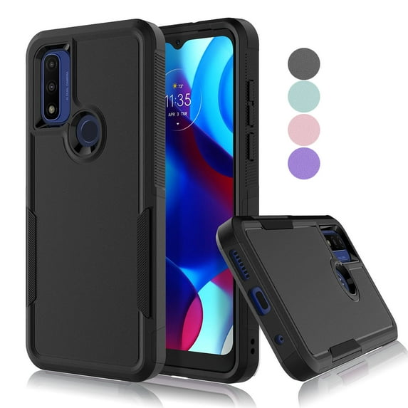 Case for Moto G Pure / G Power 2022, 2 in 1 Heavy Duty Armor Shockproof Tough Hybrid Dual Layer Rubber Drop Protection Soft Bumper Rugged Protective Phone Cover Case for Moto G Power -Black