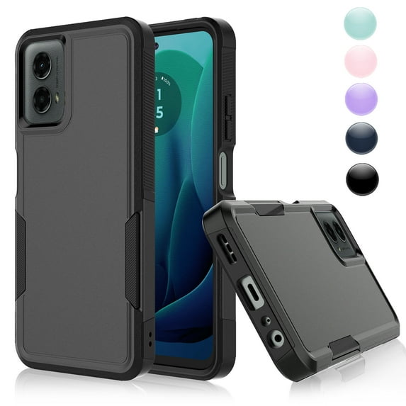 Case for Moto G Pure / G Power 2022, 2 in 1 Heavy Duty Armor Shockproof Tough Hybrid Dual Layer Rubber Drop Protection Soft Bumper Rugged Protective Phone Cover Case for Moto G Power -Black