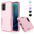 thumbnail image 1 of Case for Moto G Pure / G Power 2022, 2 in 1 Heavy Duty Armor Shockproof Tough Hybrid Dual Layer Rubber Drop Protection Soft Bumper Rugged Protective Phone Cover Case for Moto G Power -Pink, 1 of 5