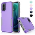 thumbnail image 1 of Case for Moto G Pure / G Power 2022, 2 in 1 Heavy Duty Armor Shockproof Tough Hybrid Dual Layer Rubber Drop Protection Soft Bumper Rugged Protective Phone Cover Case for Moto G Power -Purple, 1 of 5