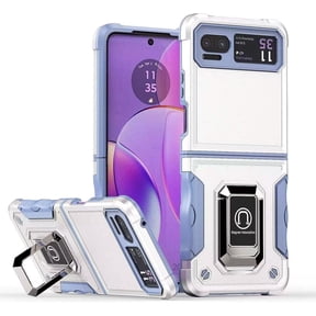 Case for Moto Razr 40,Moto Razr 2023 Case,Military Grade TPU+PC [Built-in Kickstand] Dual-Layer Design Heavy Duty Drop Protection Phone Case for Motorola Moto Razr 2023/Moto Razr 40 (White)