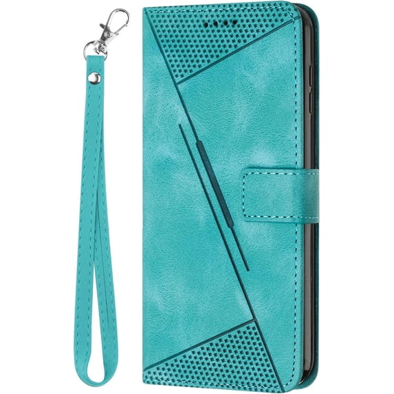 Case for Motorola Edge 2024 Case Wallet Black with Strap Lanyard, Motorola Moto Edge 2024 Phone Case Leather with Card Holder Shockproof Flip Cover Heavy Duty (Green)