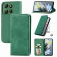 thumbnail image 1 of Case for Motorola Edge 2025, Classic Business Premium PU Leather Cover TPU Bumper with Card Holder Kickstand Magnetic Adsorption Flip Wallet Case Cover for Motorola Edge 2025, Green, 1 of 6