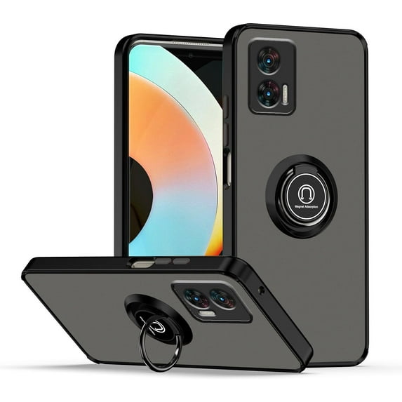 Case for Motorola Edge 30 Neo Case with Stand, Compatible with Magnetic Car Phone Mount, Ultra Slim Motorola Edge 30 Neo Phone Case for Women Men Shockproof Protective Cases Cover(Black)