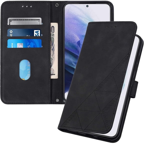 Case for Motorola Moto Edge 5G 2024 Wallet Case Men PU Leather with Card Holder Kickstand Magnetic Folio Flip Shockproof Protective Phone Case for Motorola Moto Edge 5G 2024 Black YB