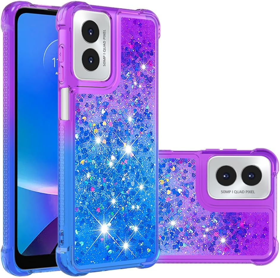 Case for Motorola Moto G 5G 2024 Case Liquid Cute Clear Glitter Heavy