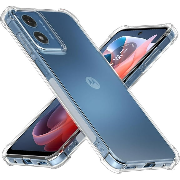 Case for Motorola Moto G Play 2024 (4G) Clear Phone Cover with Reinforced Corner Bumper Slim Fit Shockproof Flexible TPU Case for Moto G Play 4G 2024 - Transparent