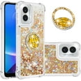 thumbnail image 1 of Case for Motorola Moto G Play 4G 2024 Case Glitter Liquid with Ring Kickstand Cute Clear Flowing Quicksand Soft TPU Protective Grils Women Bling Case for Moto G Play 4G 2024 Gold YBR, 1 of 14