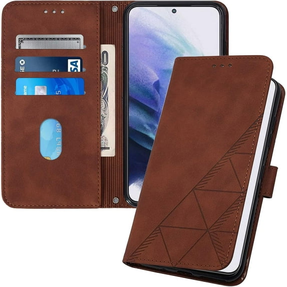 Case for Motorola Moto G Play 4G 2024 Wallet Case, Moto G Play 4G 2024 Phone Case with Card Holder Kickstand Magnetic Closure Durable Leather Shockproof Cover for Moto G Play 4G 2024 Brown YBS