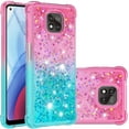 thumbnail image 1 of Case for Motorola Moto G Power 2021,Creativity Clear Gradient Quicksand Glitter Flowing Liquid Floating TPU Case Bling Diamond Sparkle Cover for Moto G Power 2021 JB Powder Blue, 1 of 14