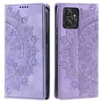 thumbnail image 1 of Case for Motorola Moto G Power 2023 Wallet Case for Women Girls with Card Holder, Embossed Flower Pattern Magnetic Flip PU Leather Purse Protective Phone Cover for Moto G Power 2023, Purple, 1 of 10