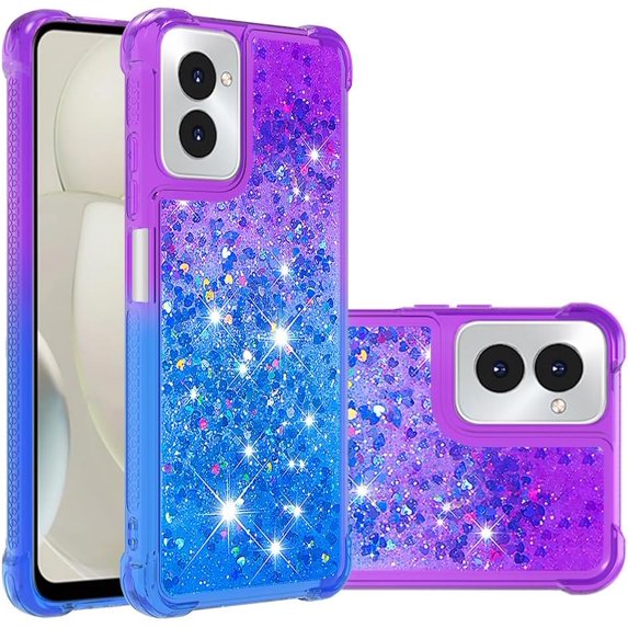 Case for Motorola Moto G Power 2024 Case Liquid Cute Clear Glitter Heavy Duty Shockproof Back Cover Soft TPU for Girls Women Phone Case for Moto G Power 5G 2024 Gradient Purple