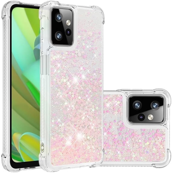Case for Motorola Moto G Power 5G 2023 Case Glitter Cute Luxury Love Liquid Quicksand Clear Soft TPU Girls Women Stylish Bumper Shockproof Protective Cover for Moto G Power 5G 2023 Pink YB
