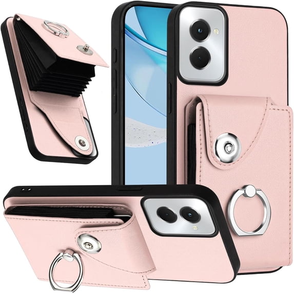 Case for Motorola Moto G Power 5G 2024 Wallet Case Women,Premium Leather with 6 Card Slots Kickstand Durable Magnetic Clasp Shockproof Case for Moto G Power 5G 2024 Pink YBK