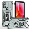 thumbnail image 1 of Case for Motorola Moto G Pure, Sliding Lens Camera Cover Protection Ring Kickstand Compatible with Magnetic Car Mount Military Grade Hybrid Rugged PC Soft TPU Shockproof Case, Gray, 1 of 7