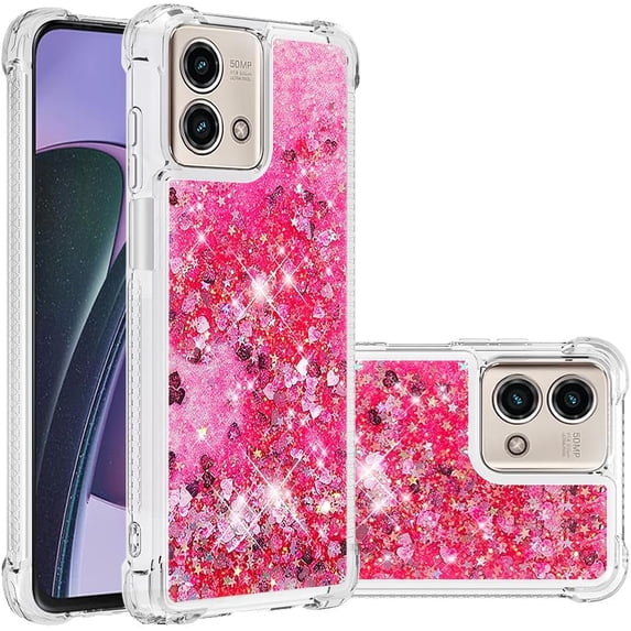 Case for Motorola Moto G Stylus 5G 2023 Case Glitter Cute Luxury Love Liquid Quicksand Clear Soft TPU Girls Women Stylish Bumper Shockproof Protective Cover for Moto G Stylus 5G 2023 Rose YB