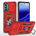 thumbnail image 1 of Case for Motorola Moto G Stylus 5G(2023), Sliding Lens Camera Cover Protection Ring Kickstand Compatible with Magnetic Car Mount Military Grade Hybrid Rugged PC Soft TPU Shockproof Case, Red, 1 of 7