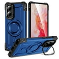 thumbnail image 1 of Case for Motorola Moto G Stylus 5G 2024 for Men Women, Compatible with Magsafe, Rugged Camera Frame Bracket Shockproof Air Cushions Luxury Armor Support Magnetic Car Mount Cover, Blue, 1 of 7