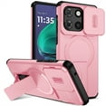 thumbnail image 1 of Case for Motorola Moto G Stylus 5G 2025 6.7" with Invisible Fold Holder Stand, MagSafe Magnetic Wireless Charging,Sliding camera casing,Shockproof Dropproof Tough Rugged Protective Case Cover,Pink, 1 of 10