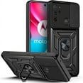 thumbnail image 1 of Case for Motorola Moto G60S with Slide Camera Cover,Military Grade Heavy Duty Protection Phone Case Cover with Magnetic Ring Kickstand for Motorola Moto G60S SJ Black, 1 of 8