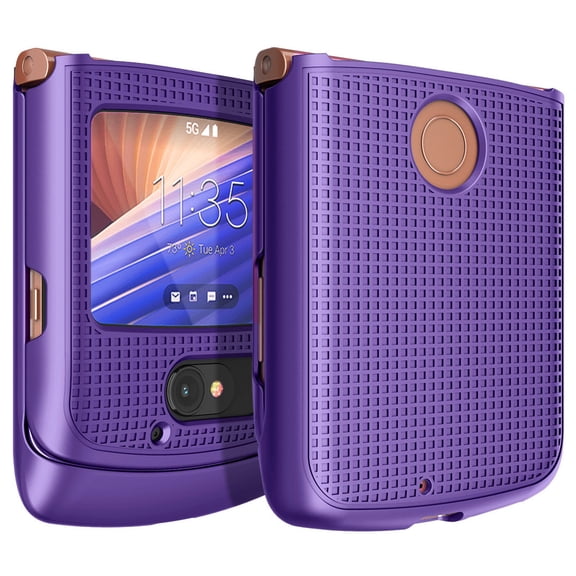 Case for Motorola RAZR 5G Flip Phone, Nakedcellphone Protective Snap-On Slim Hard Shell Cover [Grid Texture] for Motorola Moto RAZR 5G Flip Phone (2020) XT2071
