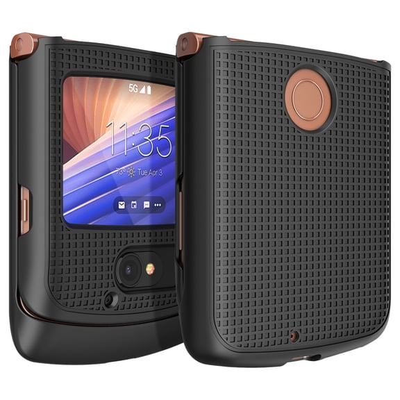 Case for Motorola RAZR 5G Flip Phone, Nakedcellphone Protective Snap-On Slim Hard Shell Cover [Grid Texture] for Motorola Moto RAZR 5G Flip Phone (2020) XT2071