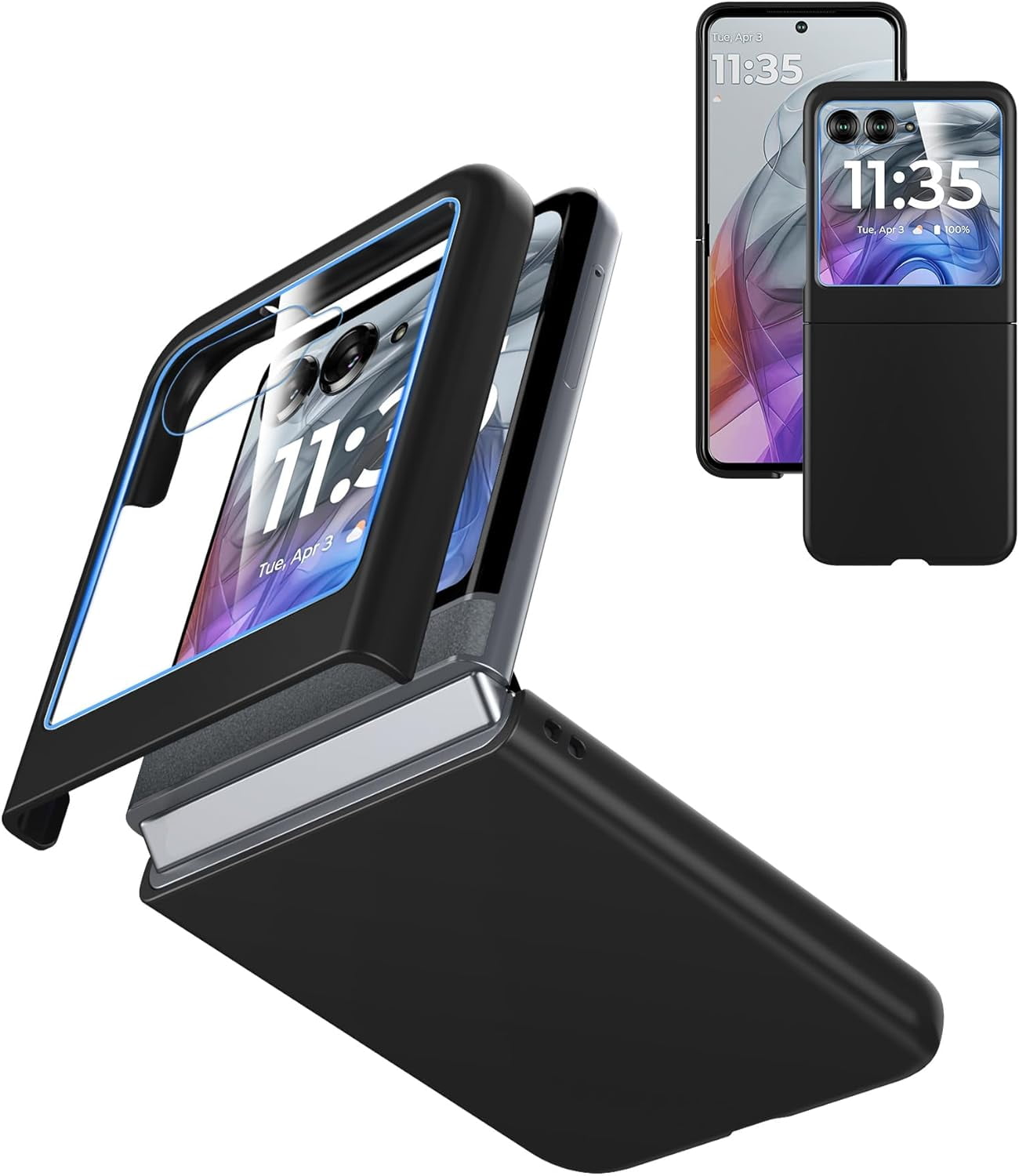 Case for Motorola Razr 2024 (Not Fit Razr+) with Builtin Cover Screen
