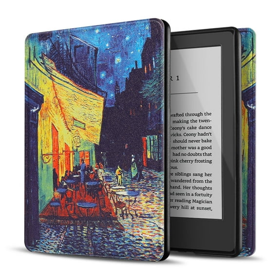 Case for All New Kindle 10th Generation Gen 2019 Release - Will Not Fit Kindle Paperwhite or Oasis, Smart Cover with Auto Sleep & Wake for Amazon 6" Display E-Reader (Cafe at Night - Van Gogh)