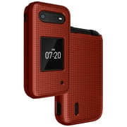 Case for Nokia 2760 2780 Flip Phone, Nakedcellphone Slim Hard Shell Protector Cover with Grid Texture for Tracfone N139DL, TA-1398, TA-1451, TA-1420 - Red