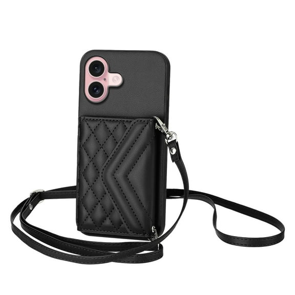 Case for Nothing CMF Phone 1 Crossbody wallet cover, with card holder, leather material, equipped with a long shoulder strap, shockproof flip-top phone case