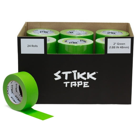 Case Of 24 Rolls 2" x 60 yards (48mm x 55m) Painters Masking Tape Green STIKK