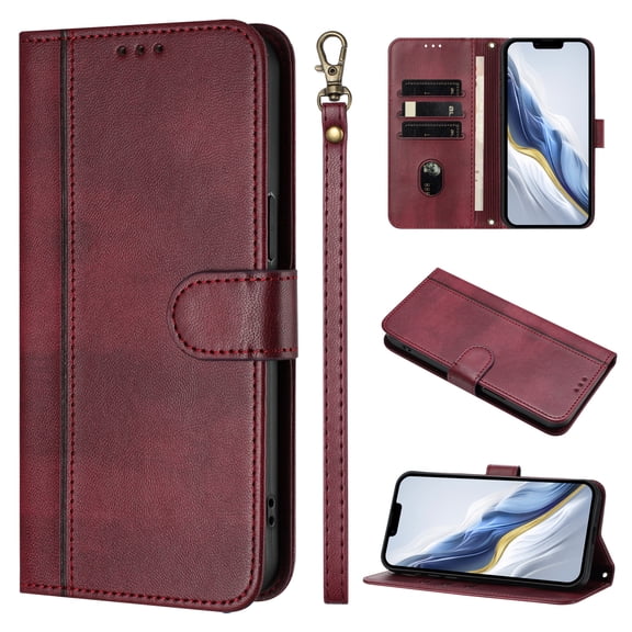 Case for OnePlus 10 Pro 5G Wallet Phone Cover with Wrist Strap, Card Slots and Cash Pocket, PU Leather Magnetic Closure and Anti-Drop Stand Flip Protective Shockproof Case