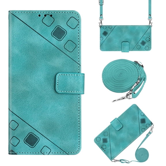 Case for OnePlus 9 Skin Friendly PU Leather Wallet Case with Card Holder Kickstand Crossbody Lanyard Magnetic Closure Drop Protection Anti-scratch Phone Cover