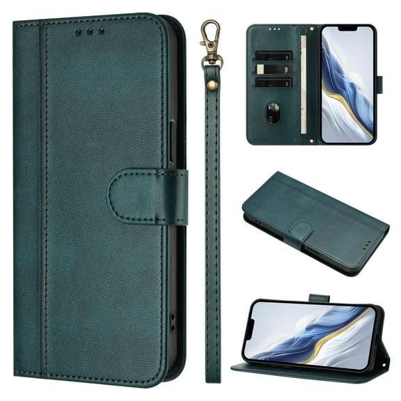 Case for OnePlus ACE 5 Ultra Wallet Phone Cover with Wrist Strap, Card Slots and Cash Pocket, PU Leather Magnetic Closure and Anti-Drop Stand Flip Protective Shockproof Case