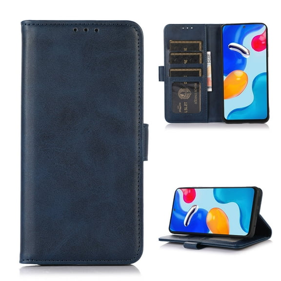 Case for OnePlus Nord 2 5G, PU Leather Folio Flip Wallet Case with Card Holster Stand Kickstand Magnetic Closure Shockproof Phone Cover for OnePlus Nord 2 5G,Blue