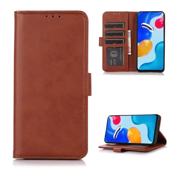 Case for OnePlus Nord CE 2 5G,PU Leather Folio Flip Wallet Case with Card Holster Stand Kickstand Magnetic Closure Shockproof Phone Cover for OnePlus Nord CE 2 5G,Brown