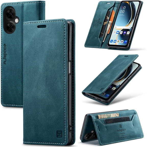 Case for OnePlus Nord N30 5G 2023,PU Leather Folio Flip Wallet Case with Card Holster Stand Kickstand Magnetic Closure Shockproof Phone Cover for OnePlus Nord N30 5G 6.72 inch 2023 (Teal)