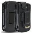 thumbnail image 1 of Case for Orbic Journey, Nakedcellphone [Black Vegan Leather] Form-Fit Cover with [Built-In Screen Protection] and [Metal Belt Clip] for Verizon Wireless Orbic Journey V / L Flip Phone ORB2200LBVZ, 1 of 7