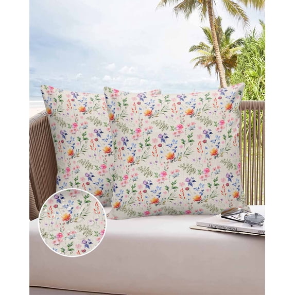 Case Pillow Decor Home Fabric Len Plant And Floral Watercolor Cover Cushion Waterproof Chair Garden