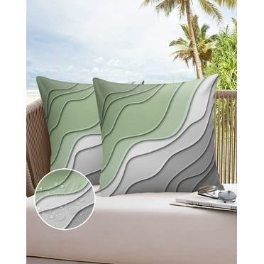 Case Pillow Decor Home Modern Cover Cushion Waterproof Chair Garden Outdoor Gradient Gray Green Sa