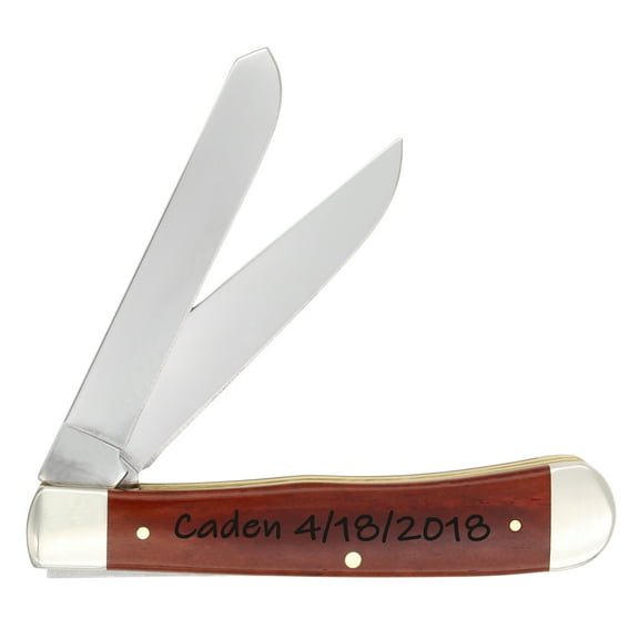 Case Pocket Knife, Personalized Smooth Chestnut Bone Trapper #28707