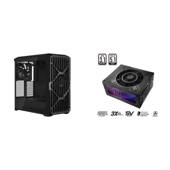 Case Power Supply Combo - Cooler Master HAF II 500 ATX Computer Case Bundle with ASRock Phantom Gaming PG-1300G 1300W 80 PLUS GOLD & Cybenetics PLATINUM Full Modular Power Supply
